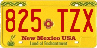 NM license plate 825TZX