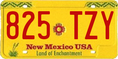 NM license plate 825TZY