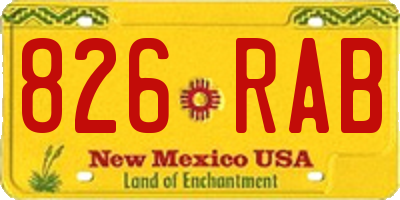 NM license plate 826RAB