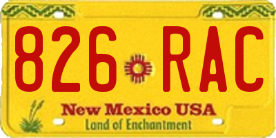 NM license plate 826RAC