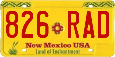 NM license plate 826RAD