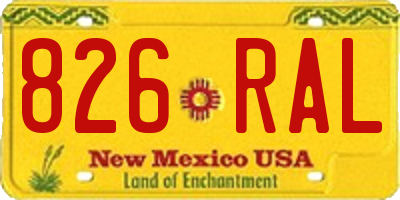 NM license plate 826RAL