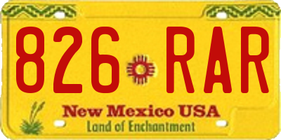NM license plate 826RAR