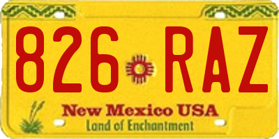 NM license plate 826RAZ