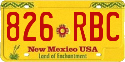NM license plate 826RBC