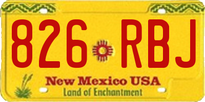 NM license plate 826RBJ