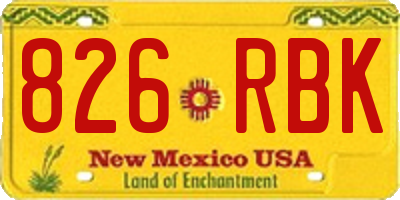 NM license plate 826RBK