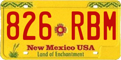 NM license plate 826RBM