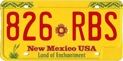 NM license plate 826RBS