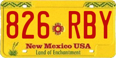 NM license plate 826RBY