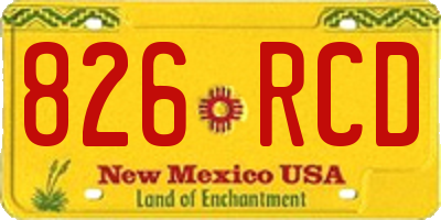 NM license plate 826RCD