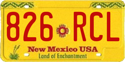 NM license plate 826RCL