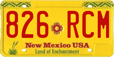 NM license plate 826RCM