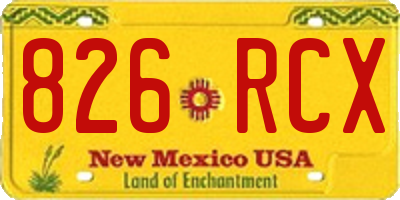NM license plate 826RCX