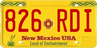NM license plate 826RDI