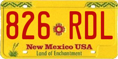 NM license plate 826RDL