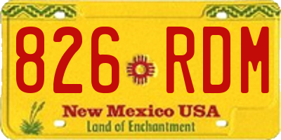 NM license plate 826RDM
