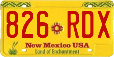 NM license plate 826RDX