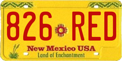 NM license plate 826RED