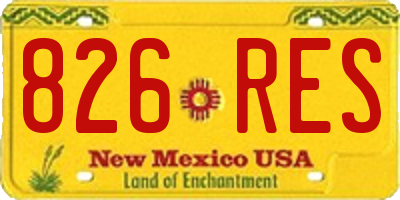 NM license plate 826RES