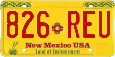 NM license plate 826REU