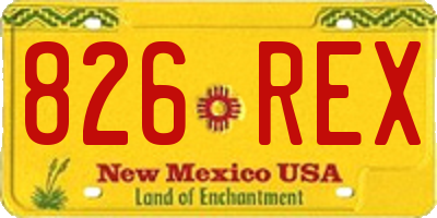 NM license plate 826REX