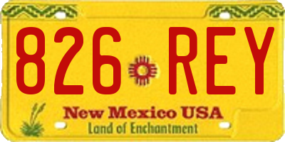 NM license plate 826REY