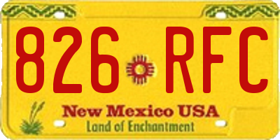 NM license plate 826RFC