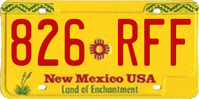 NM license plate 826RFF