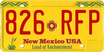 NM license plate 826RFP