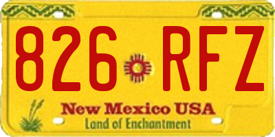 NM license plate 826RFZ
