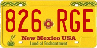 NM license plate 826RGE