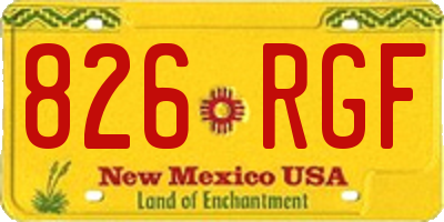 NM license plate 826RGF
