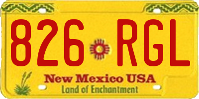NM license plate 826RGL