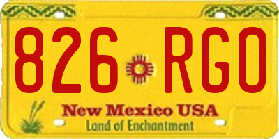 NM license plate 826RGO