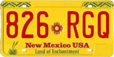 NM license plate 826RGQ