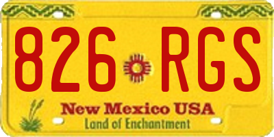 NM license plate 826RGS