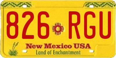 NM license plate 826RGU