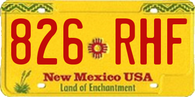 NM license plate 826RHF