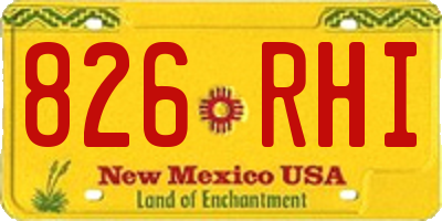 NM license plate 826RHI