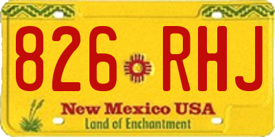 NM license plate 826RHJ