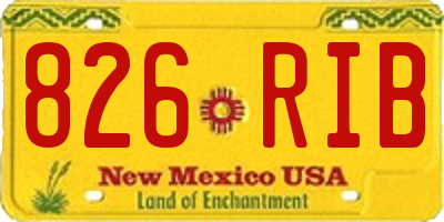 NM license plate 826RIB