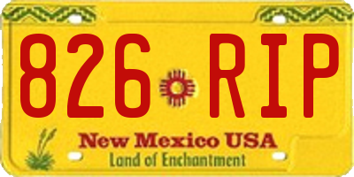 NM license plate 826RIP