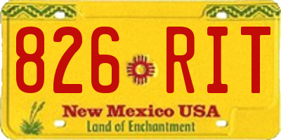 NM license plate 826RIT