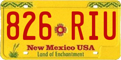 NM license plate 826RIU