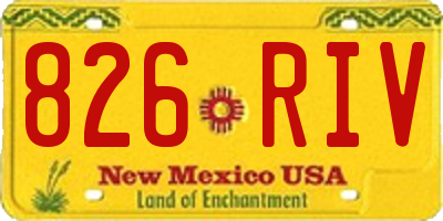 NM license plate 826RIV