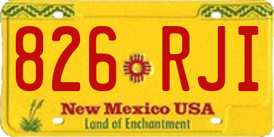 NM license plate 826RJI