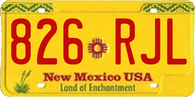 NM license plate 826RJL