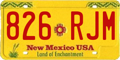 NM license plate 826RJM