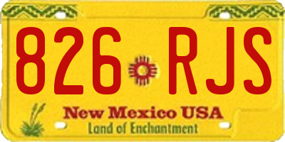 NM license plate 826RJS